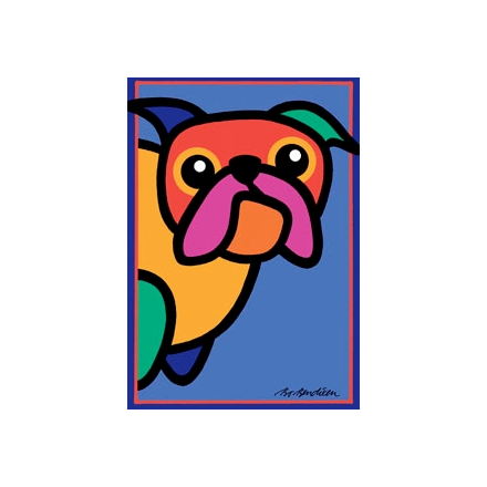 POSTCARD BULLDOG BLUE