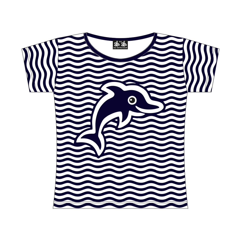 T SHIRT KIDS SLIM FIT WAVES DOLPHIN WHITE NAVY T SHIRTS KIDS SLIM FIT Bo Bendixen