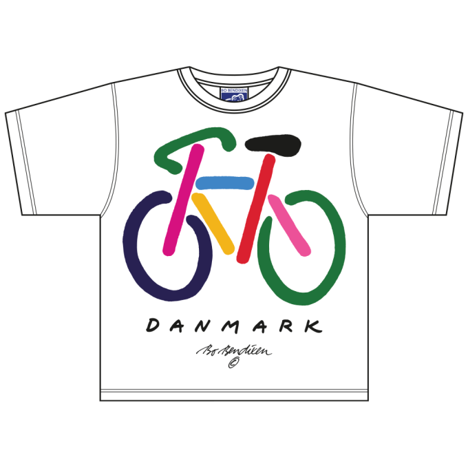 T-SHIRT BRN CYKEL HVID