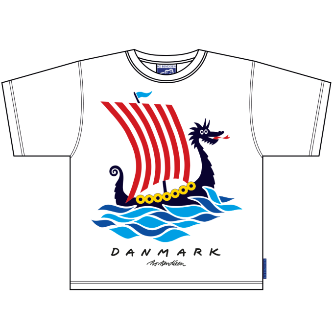 T-SHIRT BRN DRAGESKIB HVID