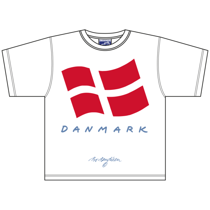 T-SHIRT KIDS DENMARK FLAG WHITE