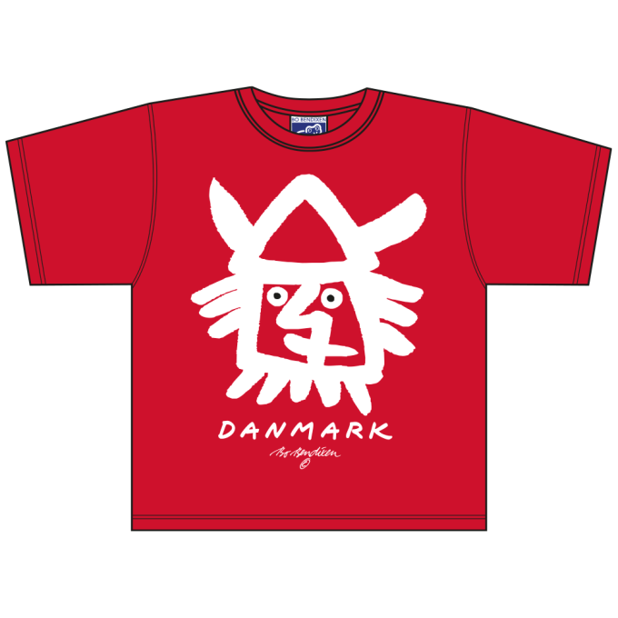 T-SHIRT KIDS VIKING HEAD RED