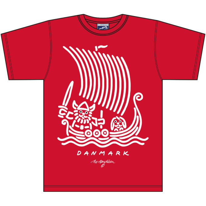 T-SHIRT VOKSEN VIKINGESKIB RD