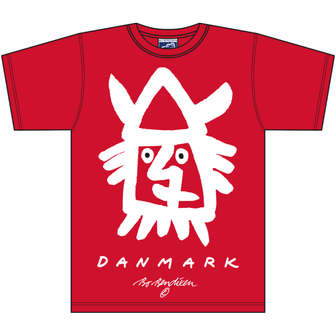 T-SHIRT ADULT VIKING HEAD RED