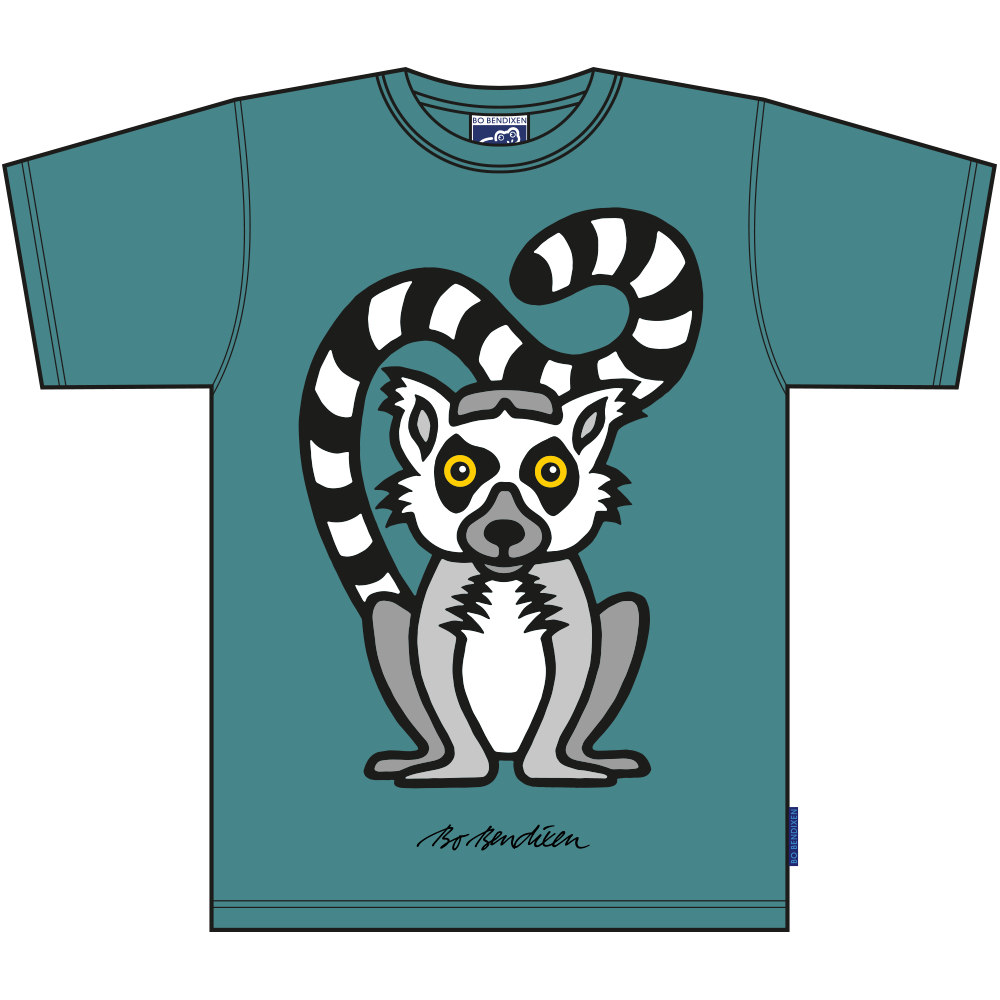 T-SHIRT ADULT LEMUR TURQUOISE - T-SHIRTS ADULTS - Bo Bendixen