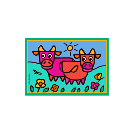 POSTCARD 2 COWS
