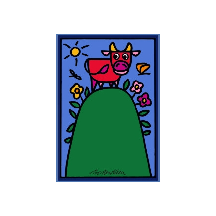 POSTCARD COW ON HILL