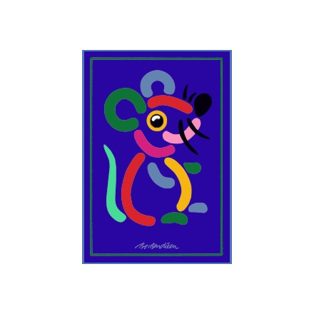 POSTCARD BIG MOUSE NAVY