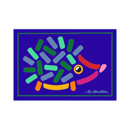 POSTCARD HEDGEHOG NAVY