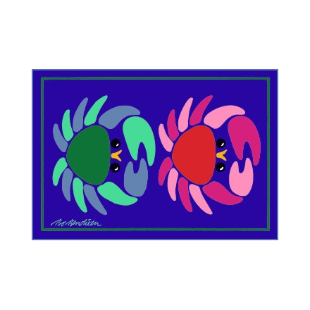 POSTCARD 2 CRABS NAVY