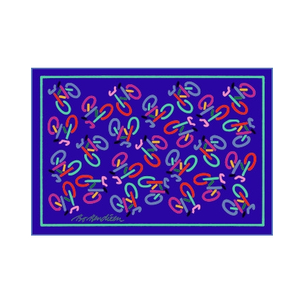 POSTCARD MULTICOLOR BIKES NAVY