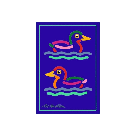 DUCKS POSTCARD NAVY