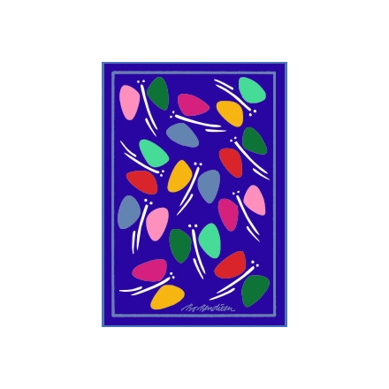POSTCARD BUTTERFLIES NAVY