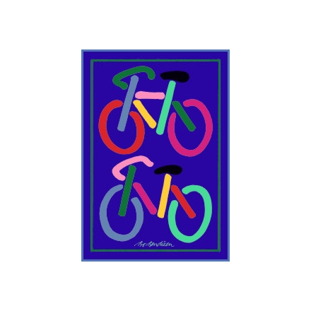 POSTCARD 2 BIKES NAVY