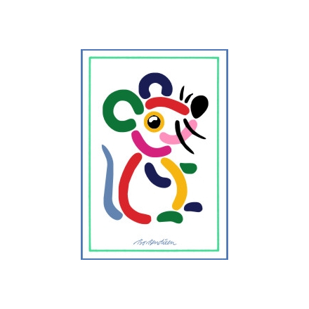 POSTCARD BIG MOUSE WHITE