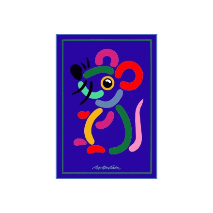 POSTCARD BIG MOUSE NAVY