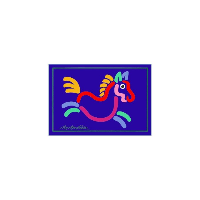 POSTKORT HEST HORISONTAL NAVY
