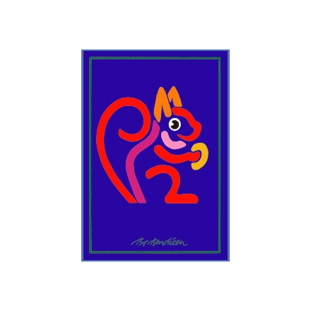 POSTCARD SQUIRREL NAVY