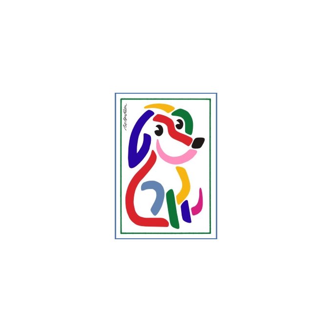 POSTCARD DOG WHITE