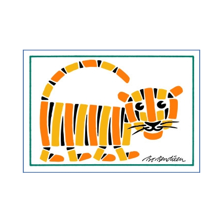 POSTCARD TIGER WHITE