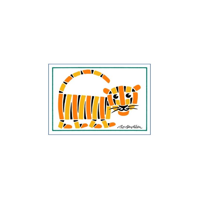 POSTKORT TIGER HVID