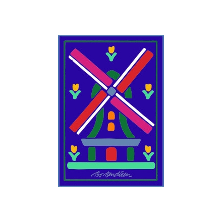 WINDMILL POSTCARD NAVY