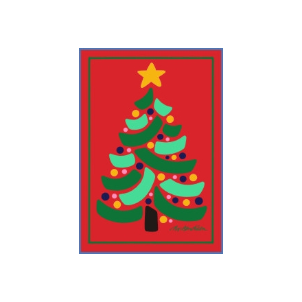 POSTCARD CHRISTMAS TREE RED