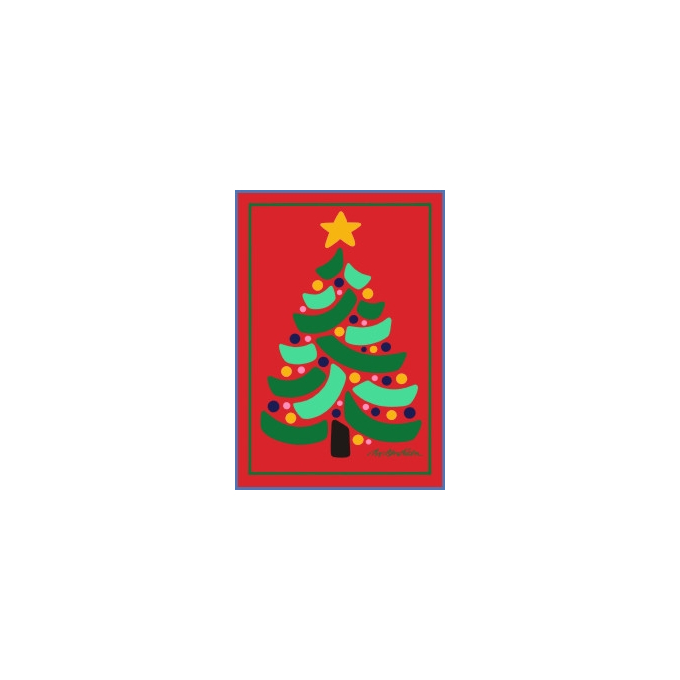 POSTCARD CHRISTMAS TREE RED