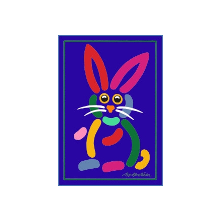 POSTCARD RABBIT NAVY