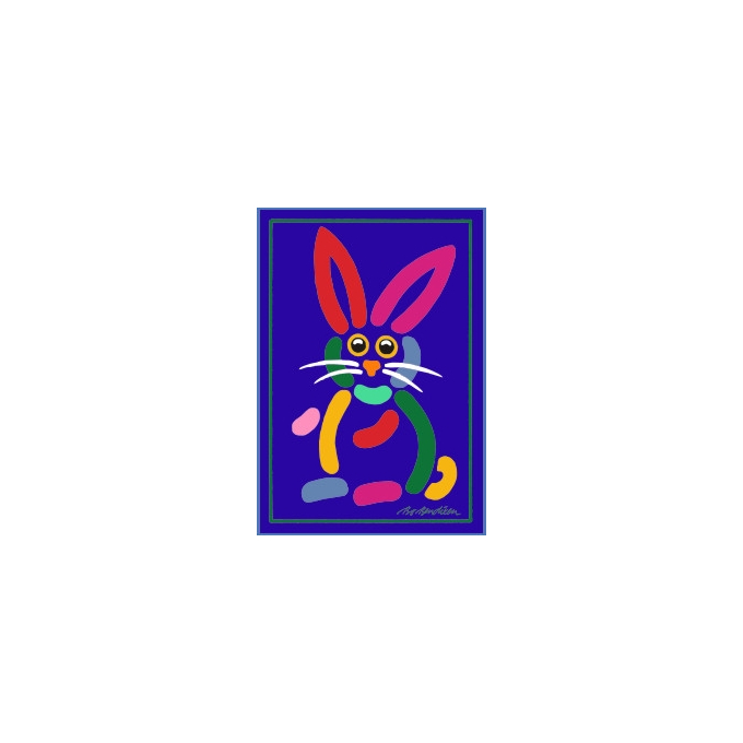 POSTCARD RABBIT NAVY