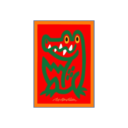 POSTCARD CROCODILE RED