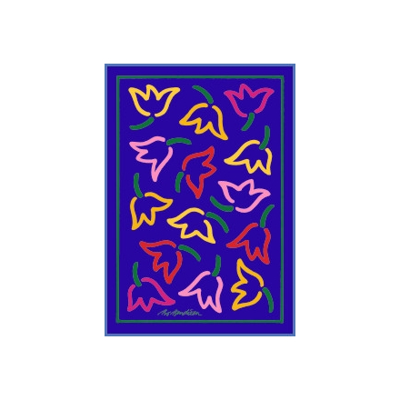POSTCARD TULIPS NAVY