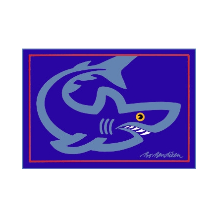 POSTCARD SHARK NAVY