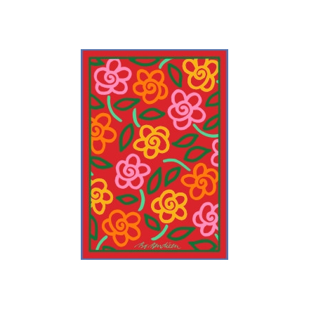 POSTCARD FLOWERS RED