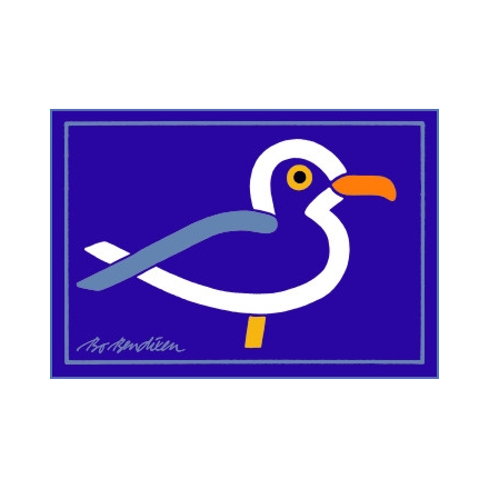POSTCARD SEAGULL NAVY