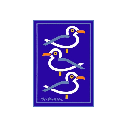 POSTCARD SEAGULLS NAVY