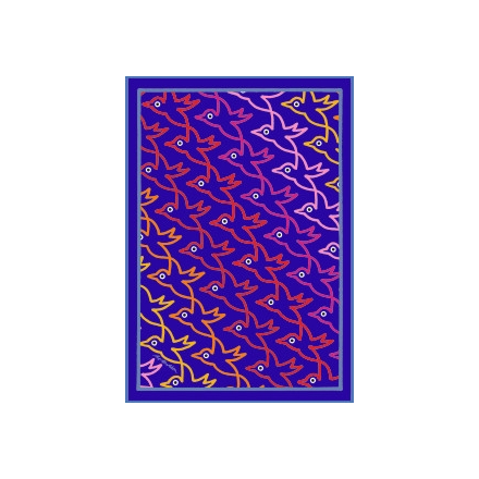 POSTCARD BIRDS VERTICAL NAVY