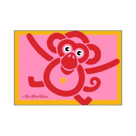 POSTCARD MONKEY PINK
