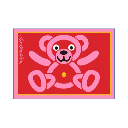 POSTCARD TEDDY RED