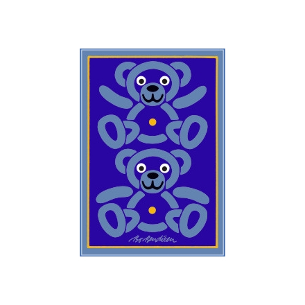 POSTCARD TEDDYS NAVY