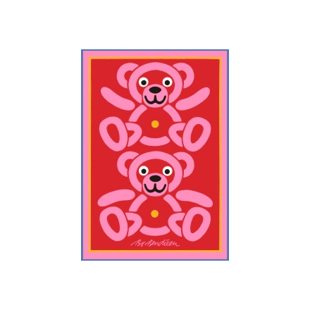 POSTCARD TEDDYS PINK