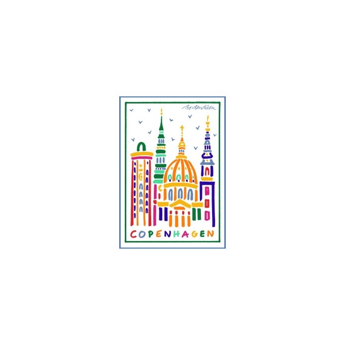POSTCARD COPENHAGEN VERTIKAL WHITE