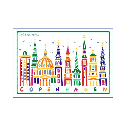 POSTCARD COPENHAGEN HORIZONTAL WHITE