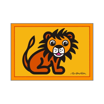 POSTCARD LION YELLOW