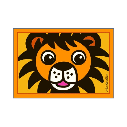 POSTCARD LION HEAD YELLOW