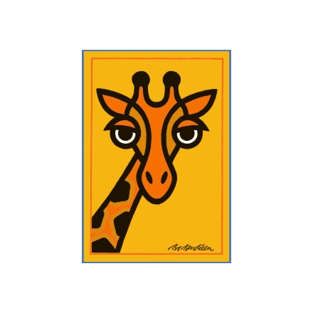 POSTCARD GIRAFFE YELLOW
