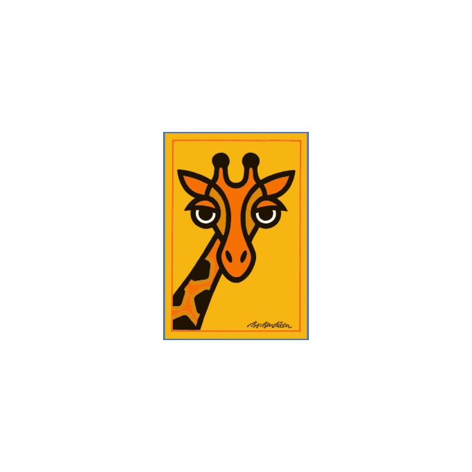 POSTCARD GIRAFFE YELLOW