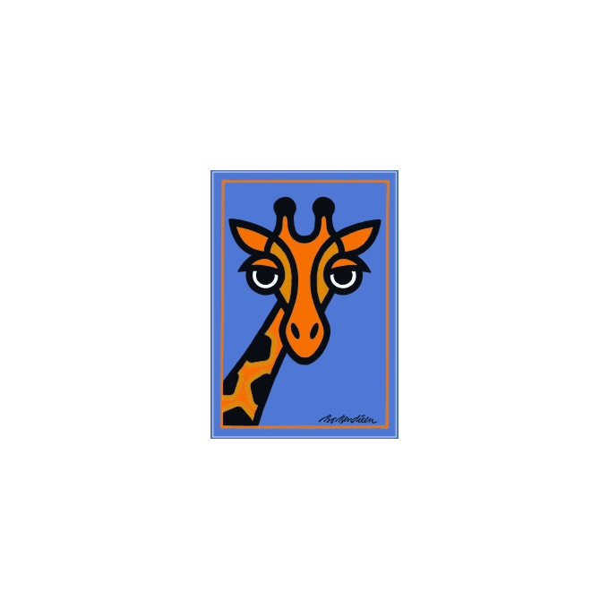 POSTCARD GIRAFFE LIGHT BLUE