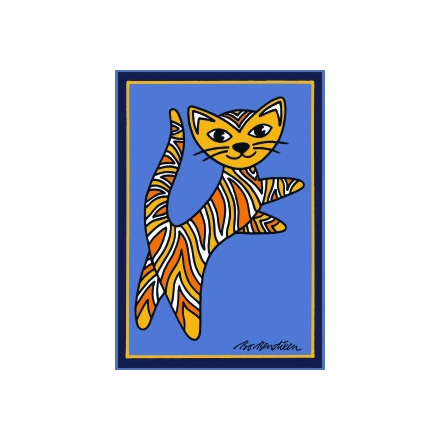 STRIPED CAT POSTCARD
