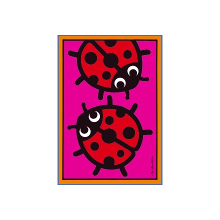 POSTCARD LADY BUG PINK